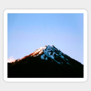 Mountain covered by snow oil painting Sticker